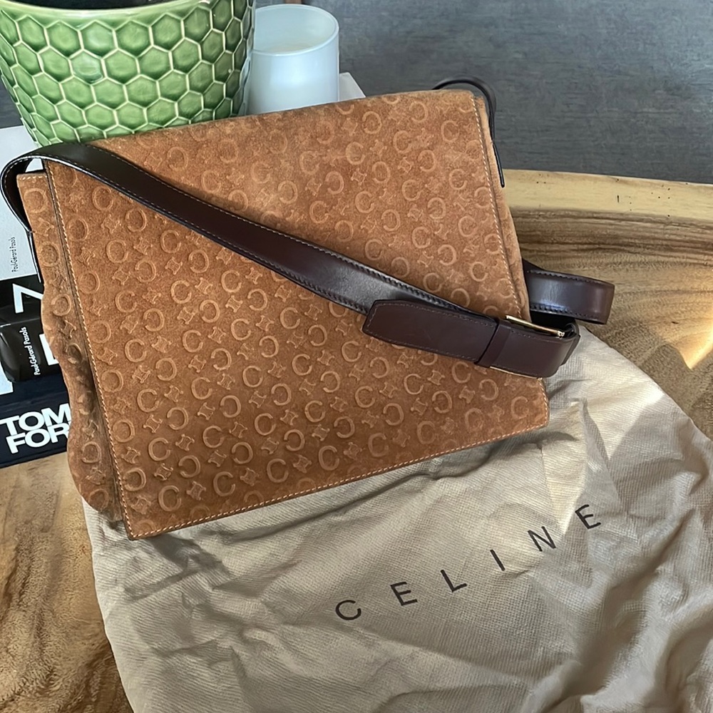 Authentic CELINE suede tote bag